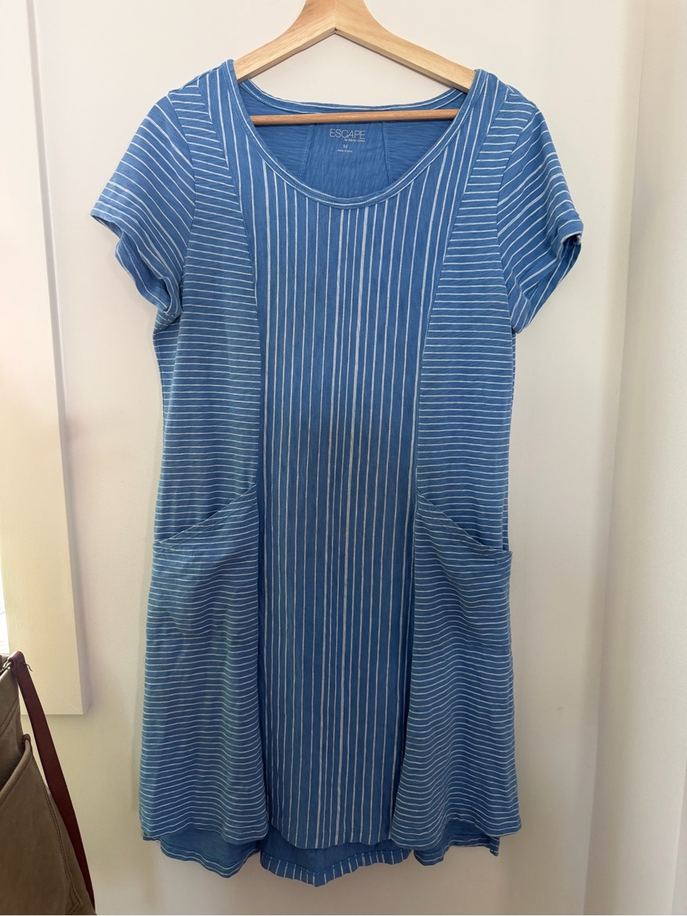 Blue‎ Striped Short Sleeve Dress